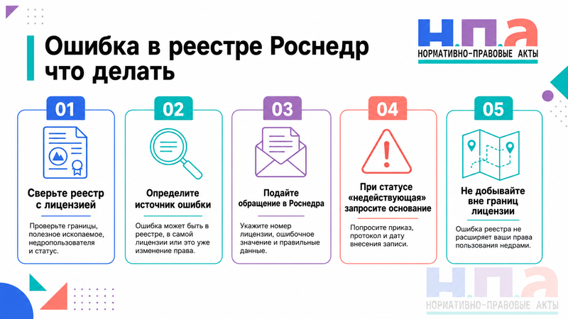 В реестре Роснедр указаны неправильные сведения о лицензии