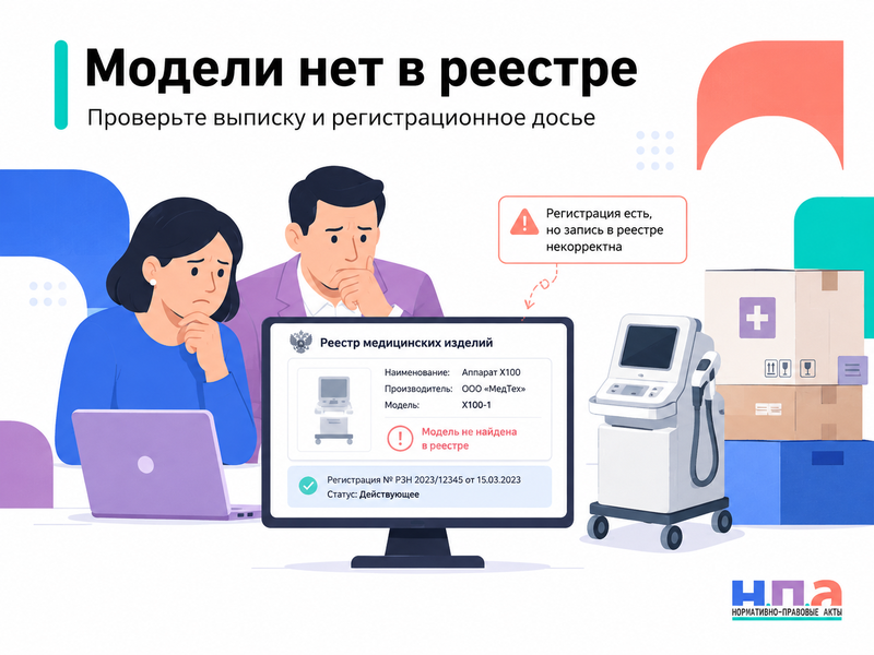 В реестре Росздравнадзора отсутствует модель медицинского изделия или указан неверный статус как исправить сведения