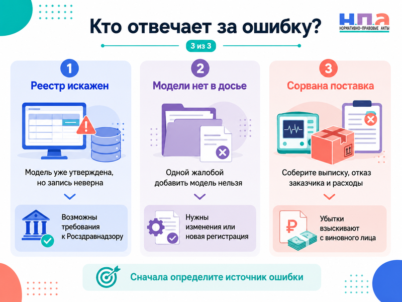 В реестре Росздравнадзора отсутствует модель медицинского изделия или указан неверный статус как исправить сведения
