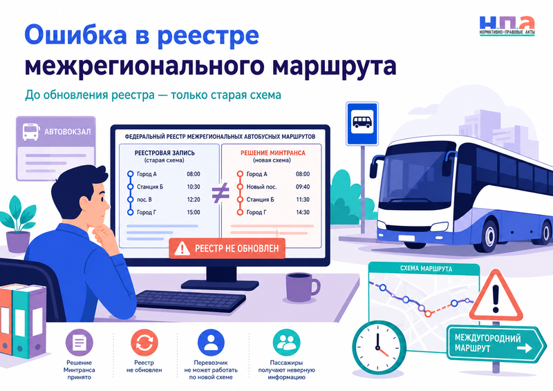 В реестре межрегиональных маршрутов остались старые сведения