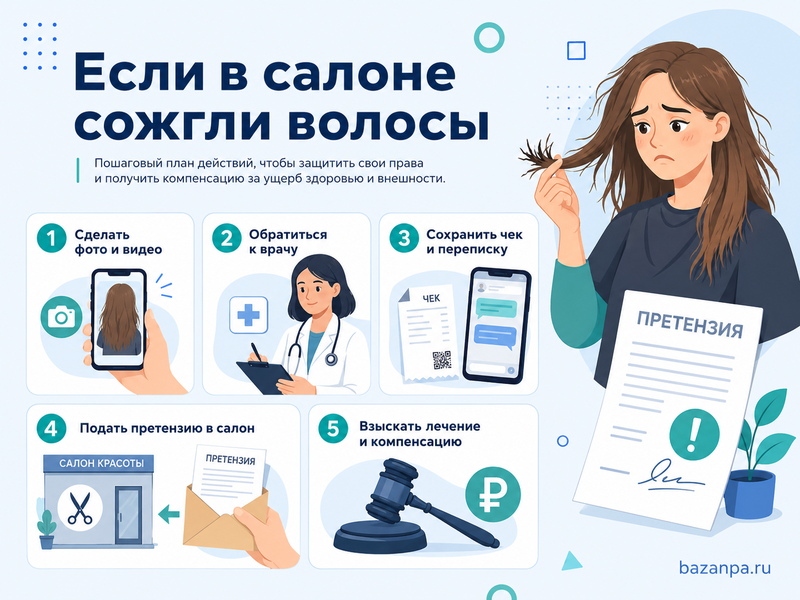 В салоне красоты сожгли волосы, повредили кожу или испортили окрашивание как вернуть деньги