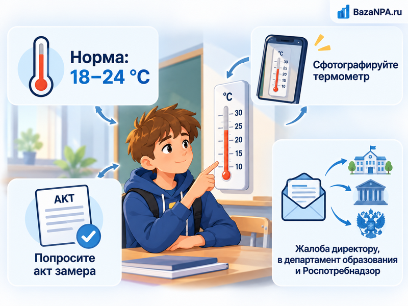 В школе холодно - какая температура должна быть в классе и куда жаловаться