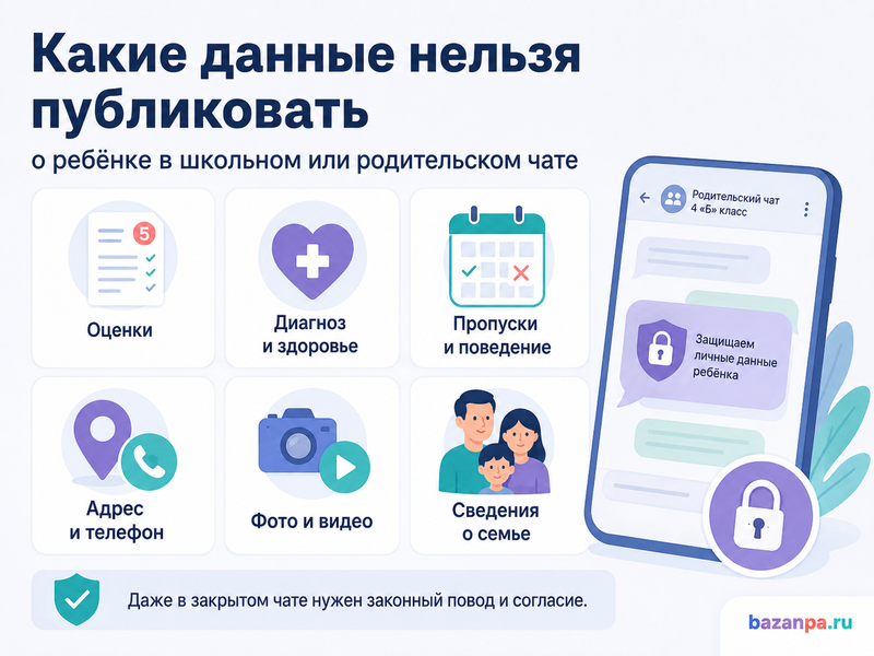 В школьном чате опубликовали оценки, диагноз или другие сведения о ребенке как удалить данные