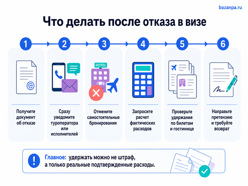В визе отказали после покупки тура можно ли вернуть деньги за путевку, авиабилеты и гостиницу