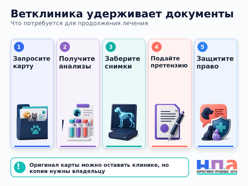 Ветеринарная клиника не отдает карту, анализы и снимки животного