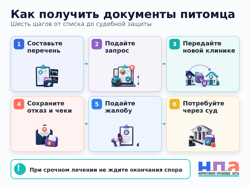 Ветеринарная клиника не отдает карту, анализы и снимки животного