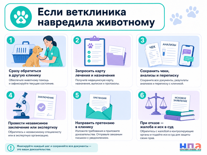 Ветеринарная клиника причинила вред животному документы, экспертиза и взыскание расходов