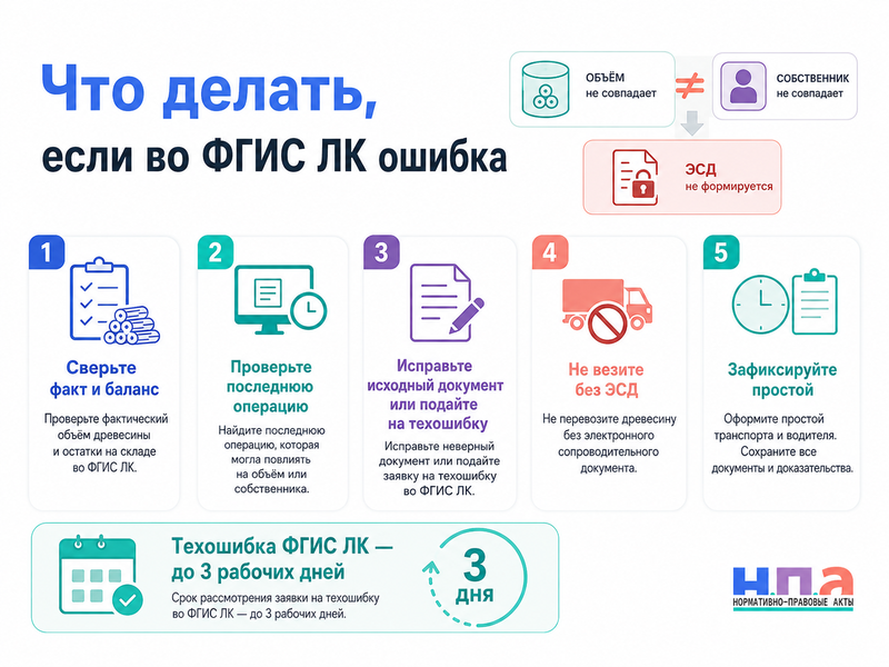 Во ФГИС лесного комплекса неверно отражён объём или собственник древесины