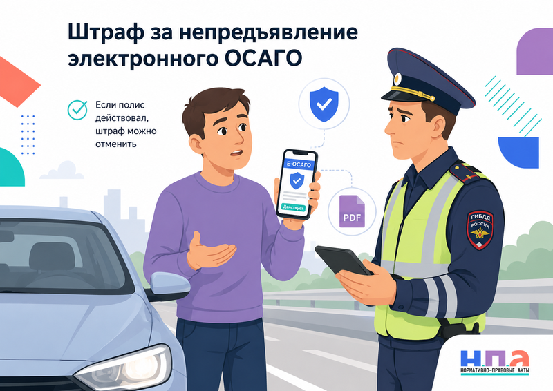 Водителя оштрафовали за непредъявление электронного полиса ОСАГО как отменить постановление
