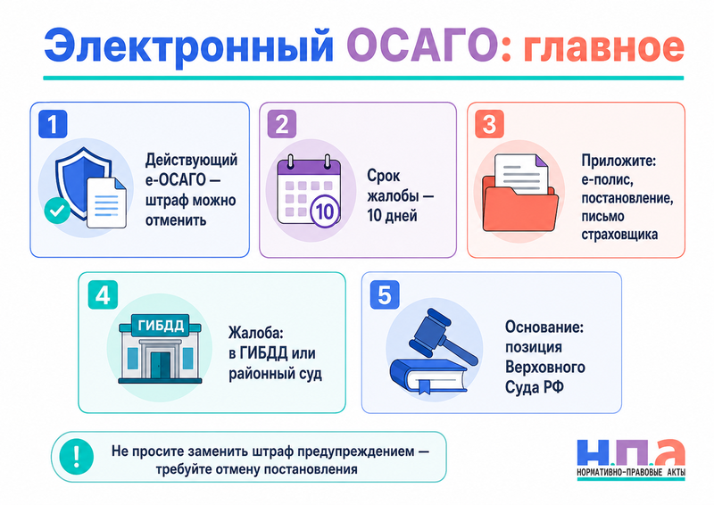 Водителя оштрафовали за непредъявление электронного полиса ОСАГО как отменить постановление