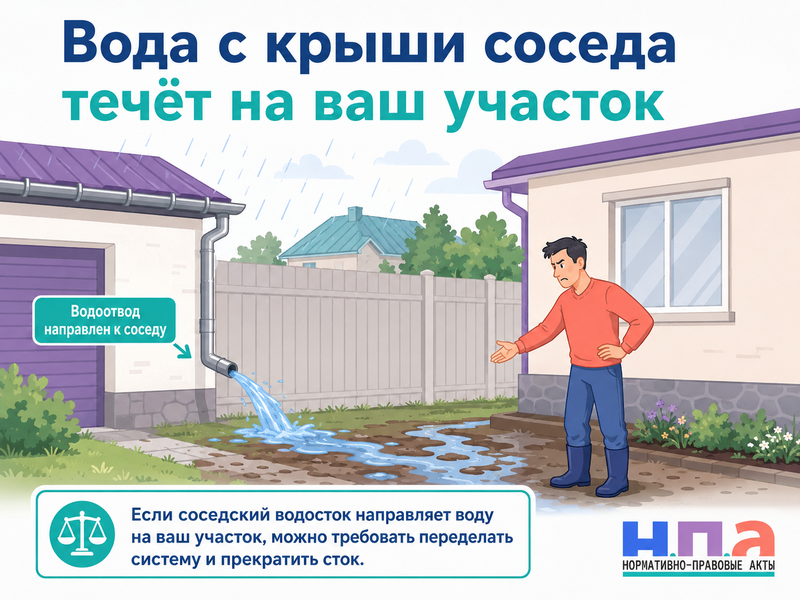 Водоотвод с крыши соседнего дома, гаража или постройки направлен на ваш участок как добиться переделки