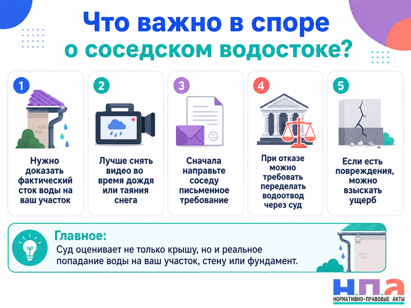 Водоотвод с крыши соседнего дома, гаража или постройки направлен на ваш участок как добиться переделки