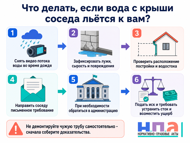 Водоотвод с крыши соседнего дома, гаража или постройки направлен на ваш участок как добиться переделки