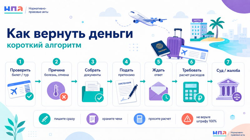 Возврат авиабилета или тура когда вернут деньги и как написать претензию
