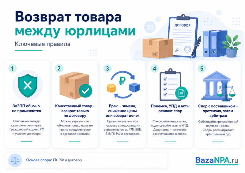 Возврат товара между юрлицами работает ли закон о защите прав потребителей