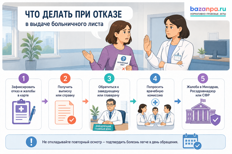 Врач отказался оформить больничный лист основания для выдачи и порядок обжалования