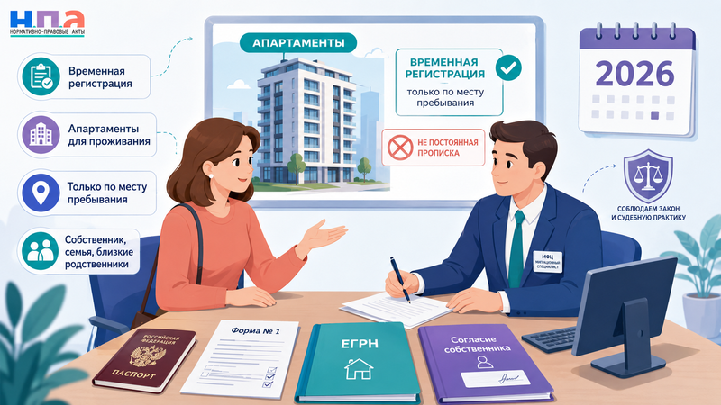 Временная регистрация в апартаментах в 2026 году кому разрешена и как оформить