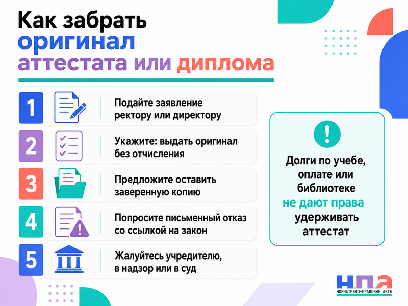 Вуз или колледж не возвращает оригиналы документов до окончания обучения как забрать аттестат или диплом