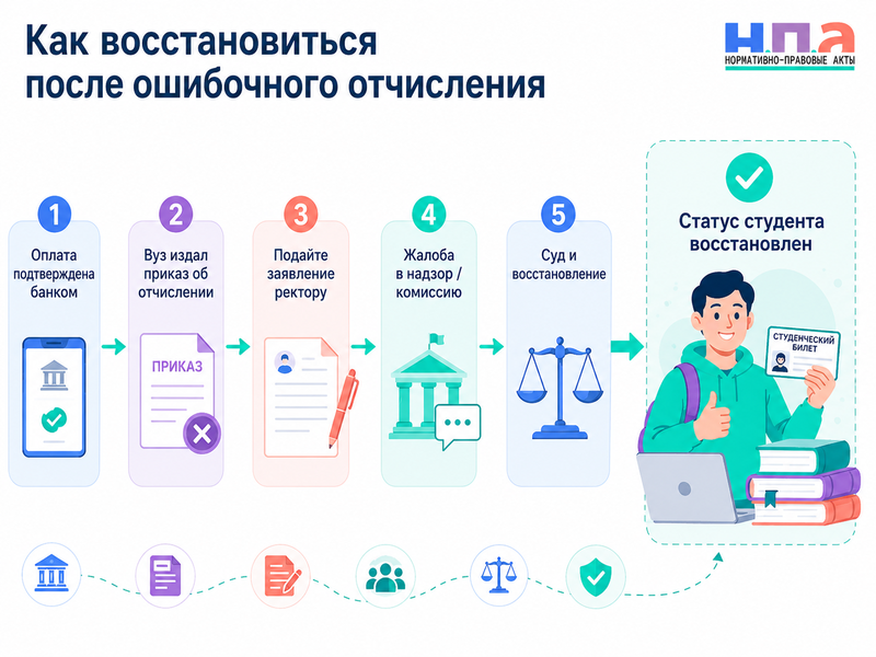 Вуз или колледж отчислил за неоплату, хотя деньги перечислены вовремя как отменить приказ