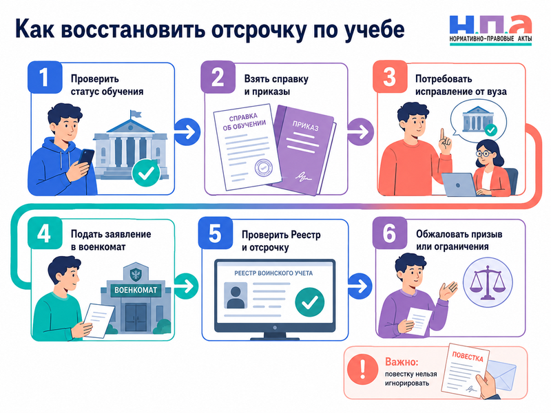 Вуз или колледж передал в военкомат неправильные сведения: как исправить воинский учет и отсрочку