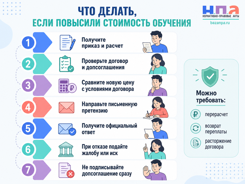 Вуз или колледж повысил стоимость обучения когда можно оспорить новую цену и расторгнуть договор