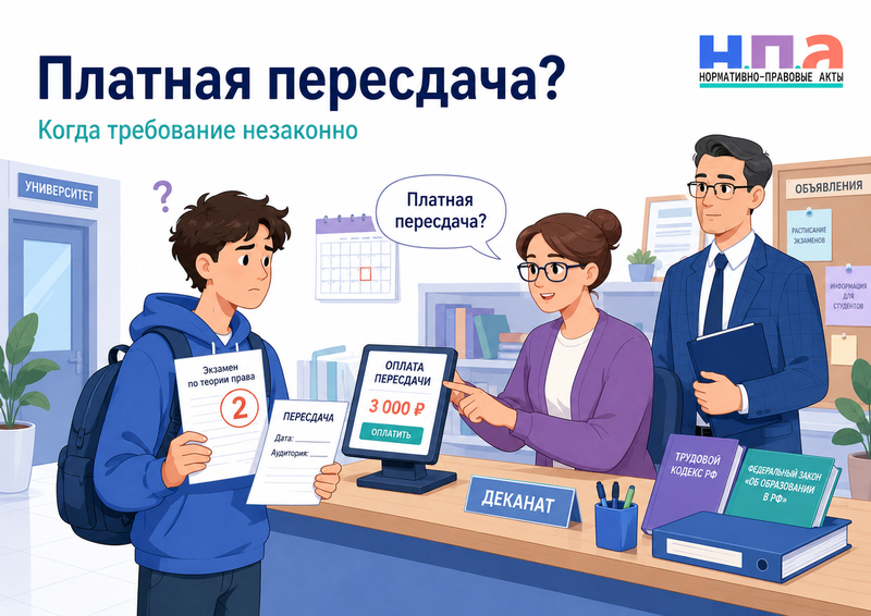 Вуз или колледж требует плату за пересдачу экзамена или зачёта когда платёж незаконен