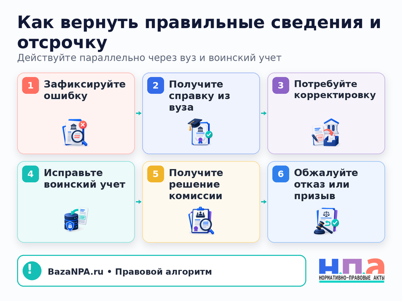 Вуз ошибочно сообщил об отчислении как исправить сведения и отсрочку