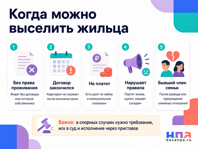 Выселение жильца из квартиры когда можно и как оформить (3)