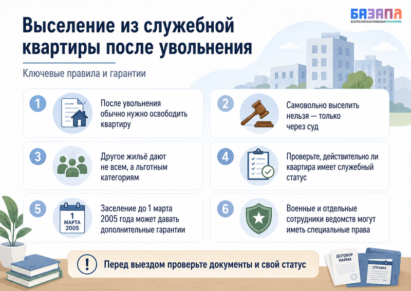 Выселяют из служебной квартиры после увольнения кто обязан выехать и кому положено другое жилье