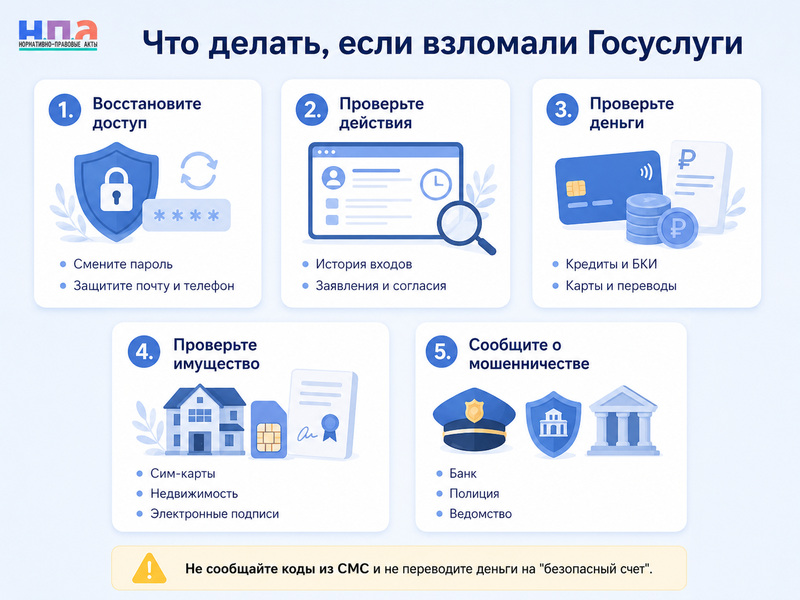 Взломали Госуслуги как восстановить доступ и проверить действия мошенников