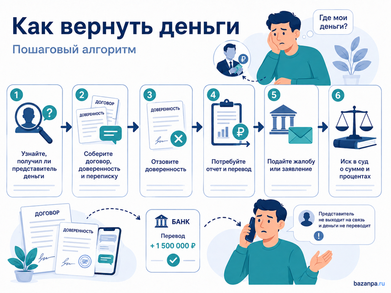 Юрист или адвокат получил присужденные деньги и не отдает доверителю как вернуть сумму
