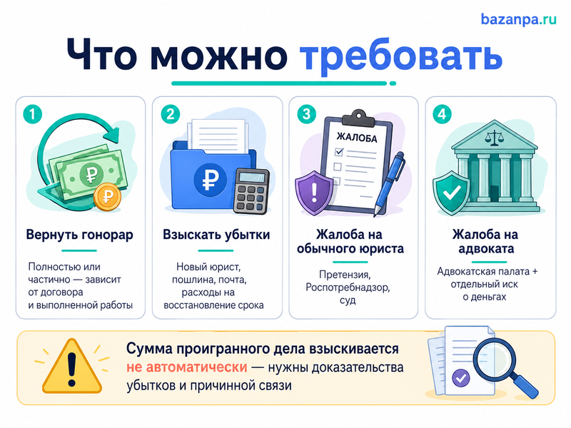 Юрист или адвокат пропустил срок подачи иска либо жалобы как вернуть гонорар и взыскать убытки