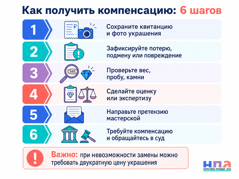 Ювелирная мастерская потеряла, повредила или подменила украшение как получить компенсацию
