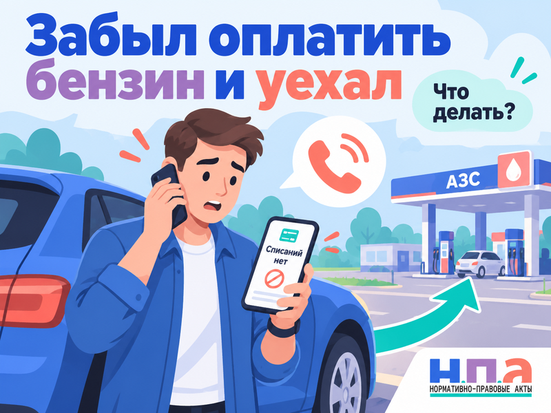 Забыл оплатить бензин на АЗС и уехал - что делать