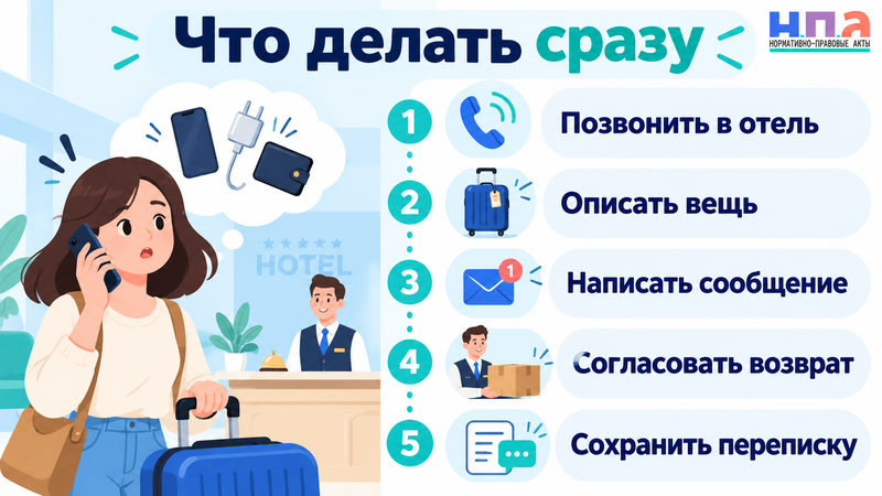 Забыли вещи в гостинице после выезда - как их вернуть