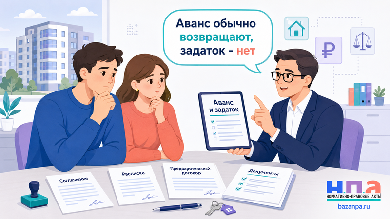 Задаток или аванс при покупке квартиры в чем разница и когда деньги не возвращаются
