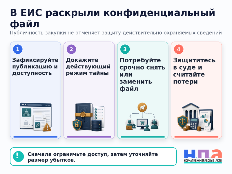 Заказчик разместил в ЕИС конфиденциальную часть заявки или коммерческую тайну поставщика