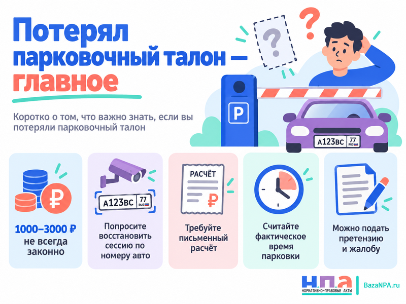 Законен ли штраф за потерянный парковочный талон