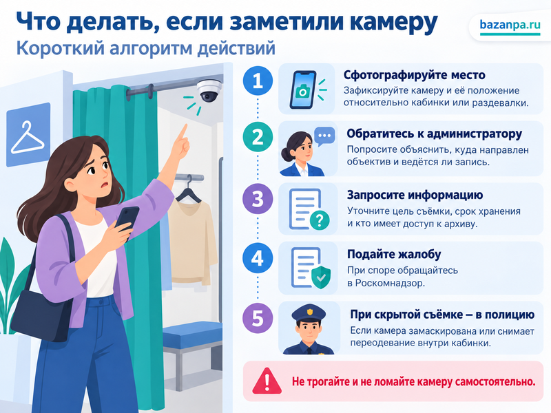 Законна ли камера в примерочной магазина или раздевалке
