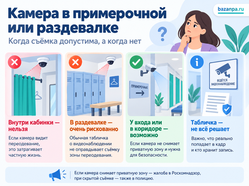 Законна ли камера в примерочной магазина или раздевалке