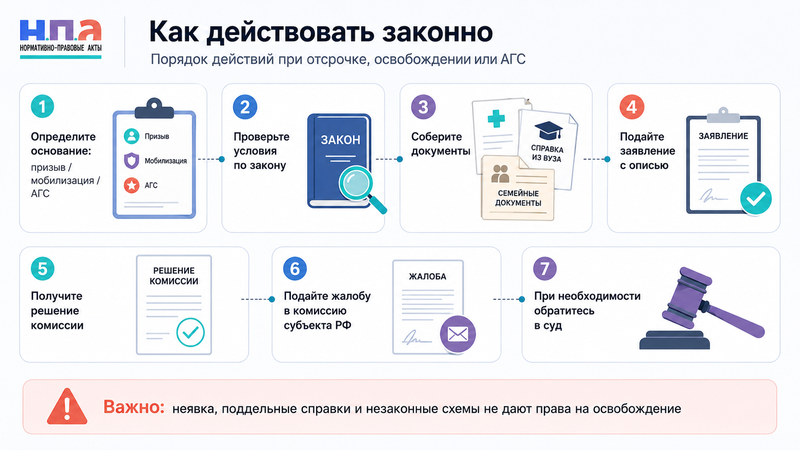 Законное освобождение от военной службы в 2026 году мобилизация, призыв и срочная служба