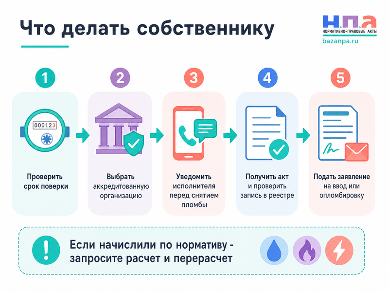 Замена и поверка счетчиков воды, газа и электричества кто платит и когда начисляют по нормативу