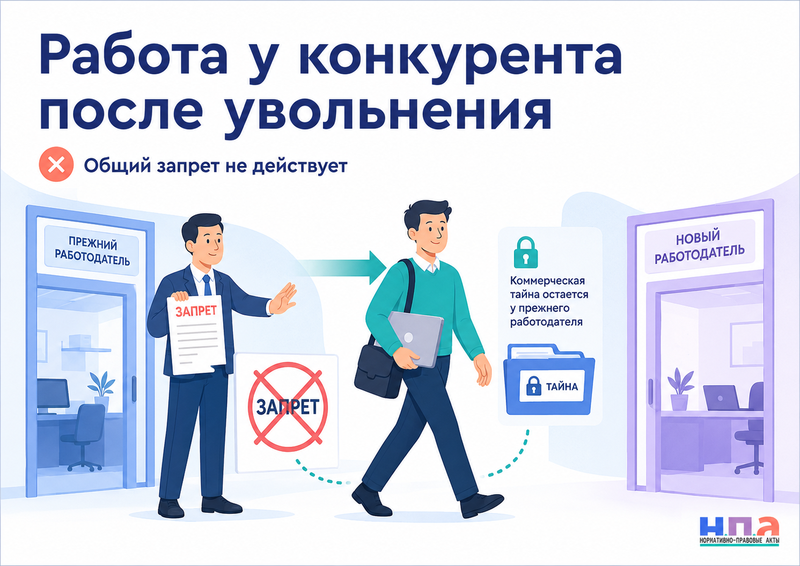 Запрет работать у конкурента после увольнения действует ли условие о неконкуренции в трудовом договоре