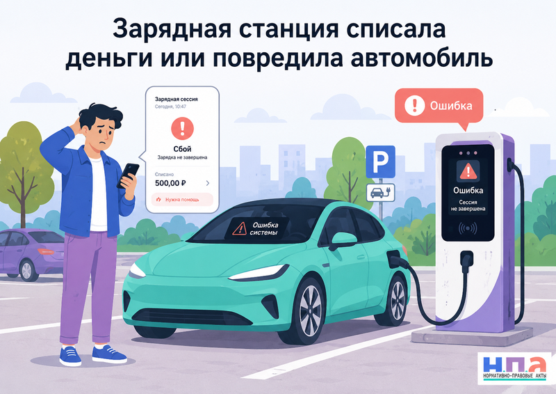 Зарядная станция списала деньги за несостоявшуюся зарядку или повредила автомобиль