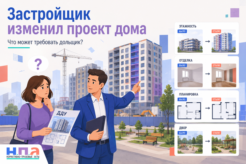 Застройщик изменил проект, отделку, этажность или благоустройство дома: права участника долевого строительства