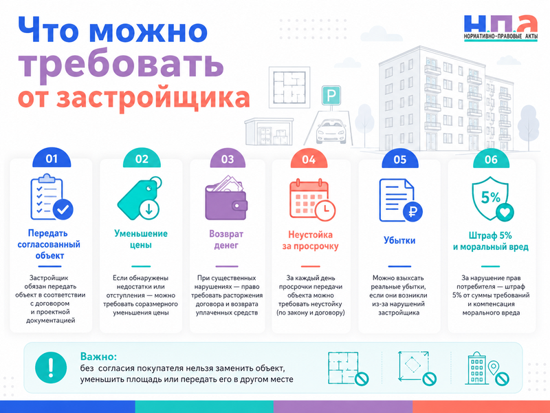 Застройщик не передал машино-место или кладовую что делать, если объект отсутствует, меньше или расположен не там