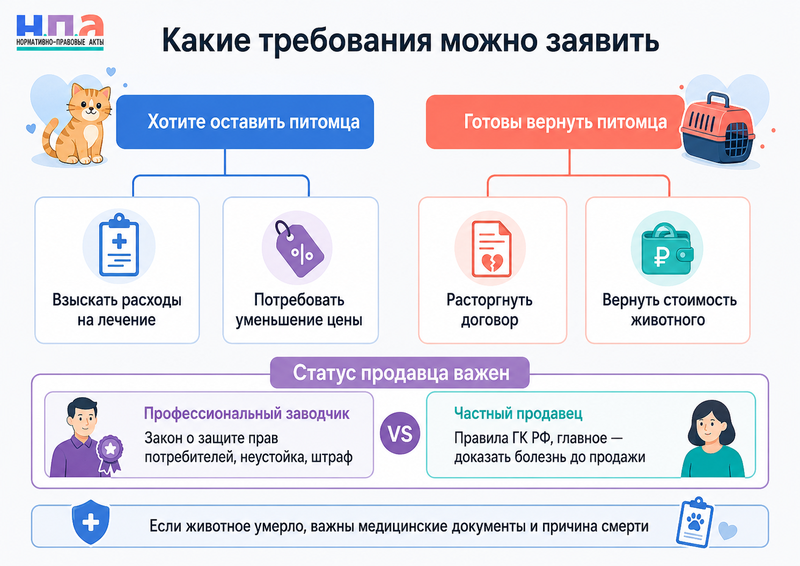Заводчик продал больного щенка или котенка
