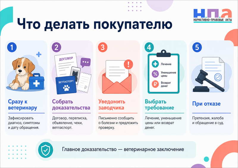 Заводчик продал больного щенка или котенка