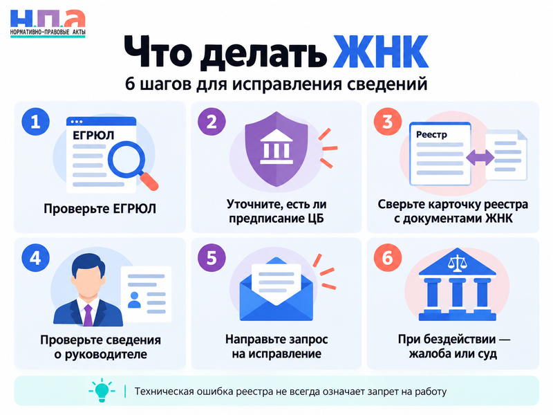 ЖНК отсутствует в реестре Банка России