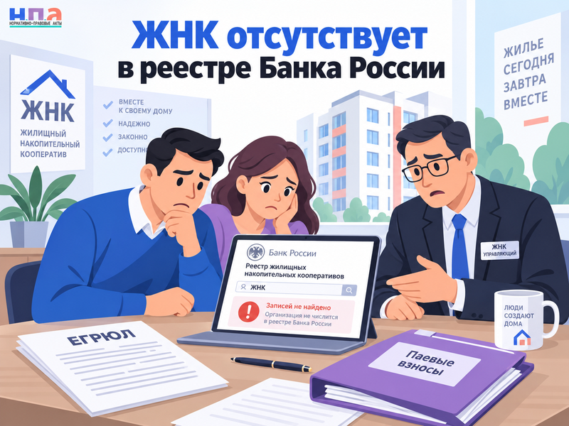 ЖНК отсутствует в реестре Банка России